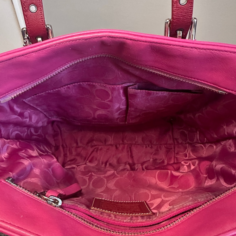 Coach Pink Leather Tote - Picture 5 of 13